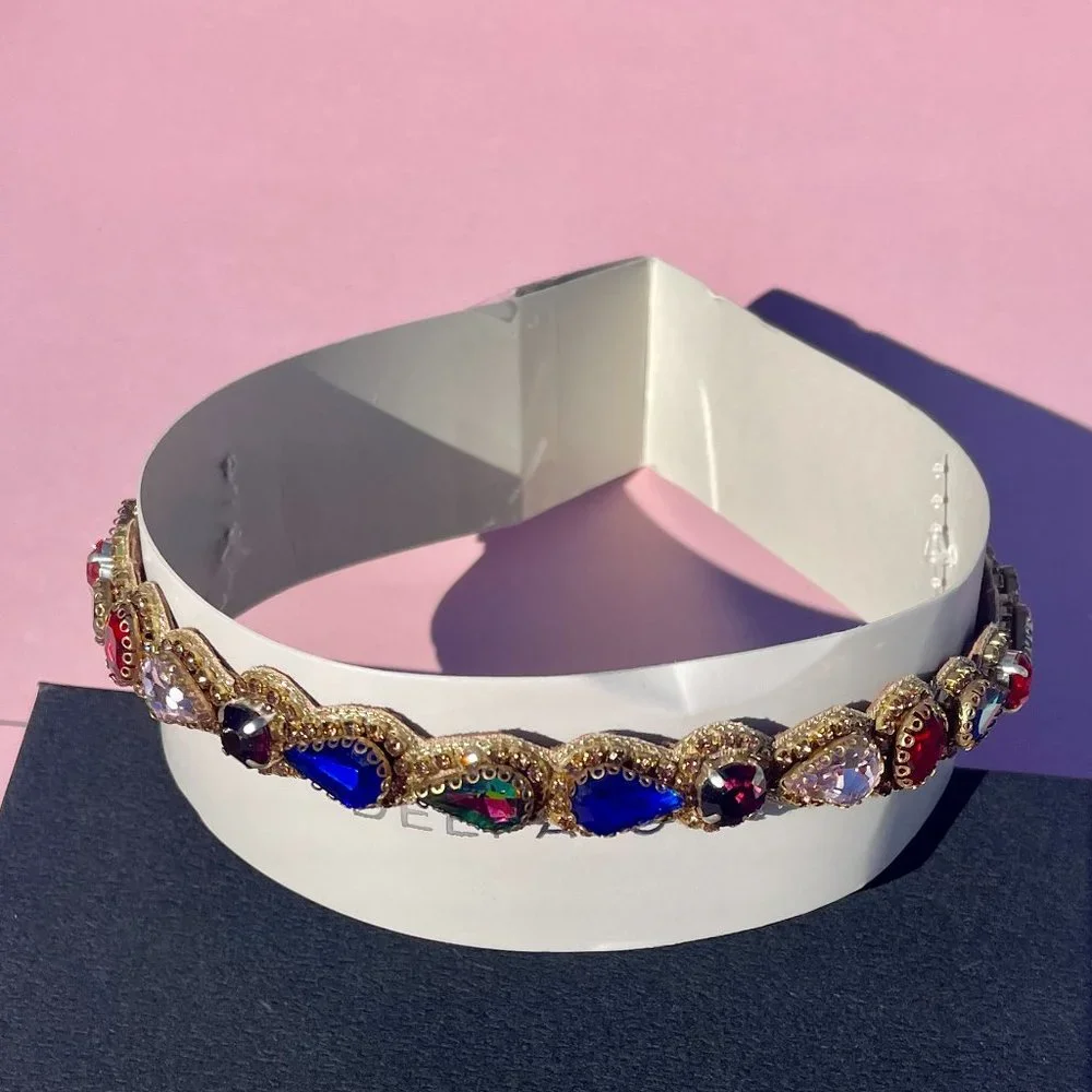 Deepa Gurnani Multi Color Jeweled Headband NWT - Picture 1 of 5